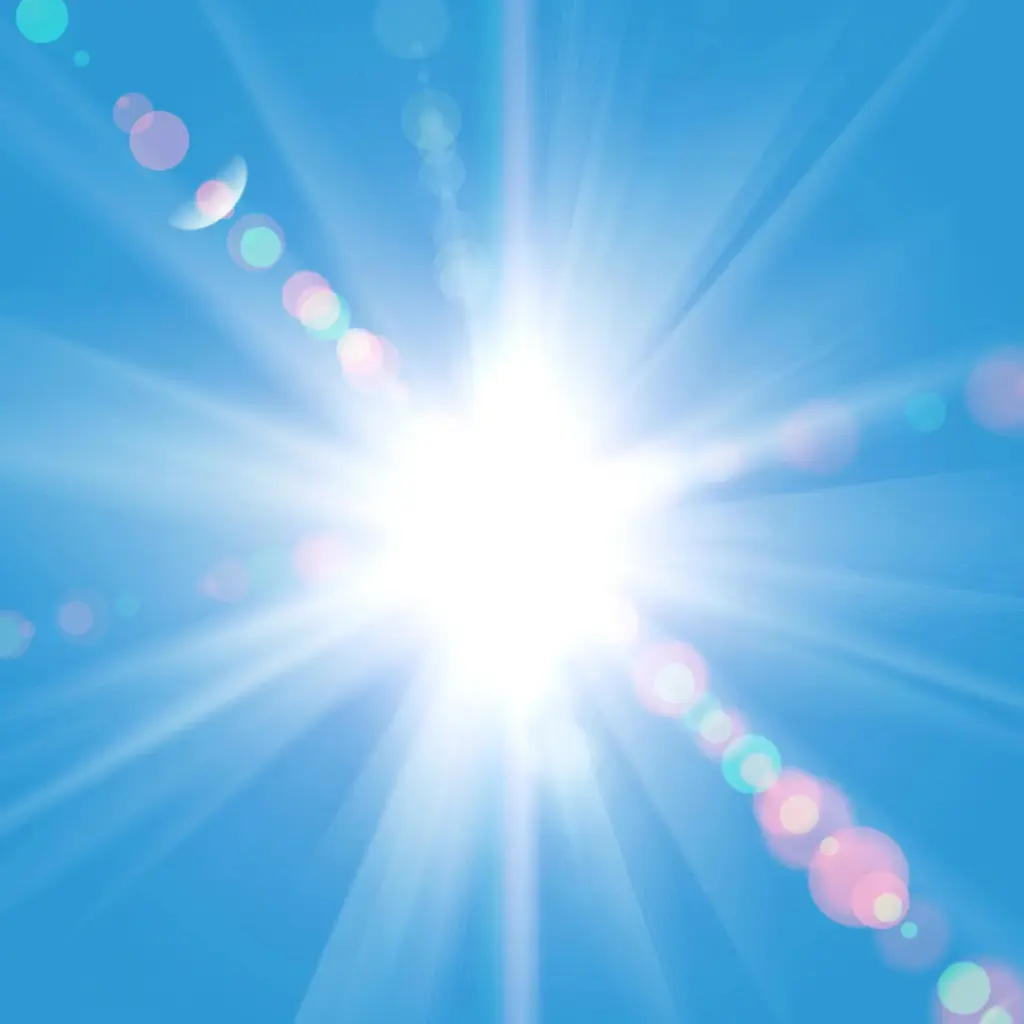 Heller Sonnenschein am klaren blauen Himmel